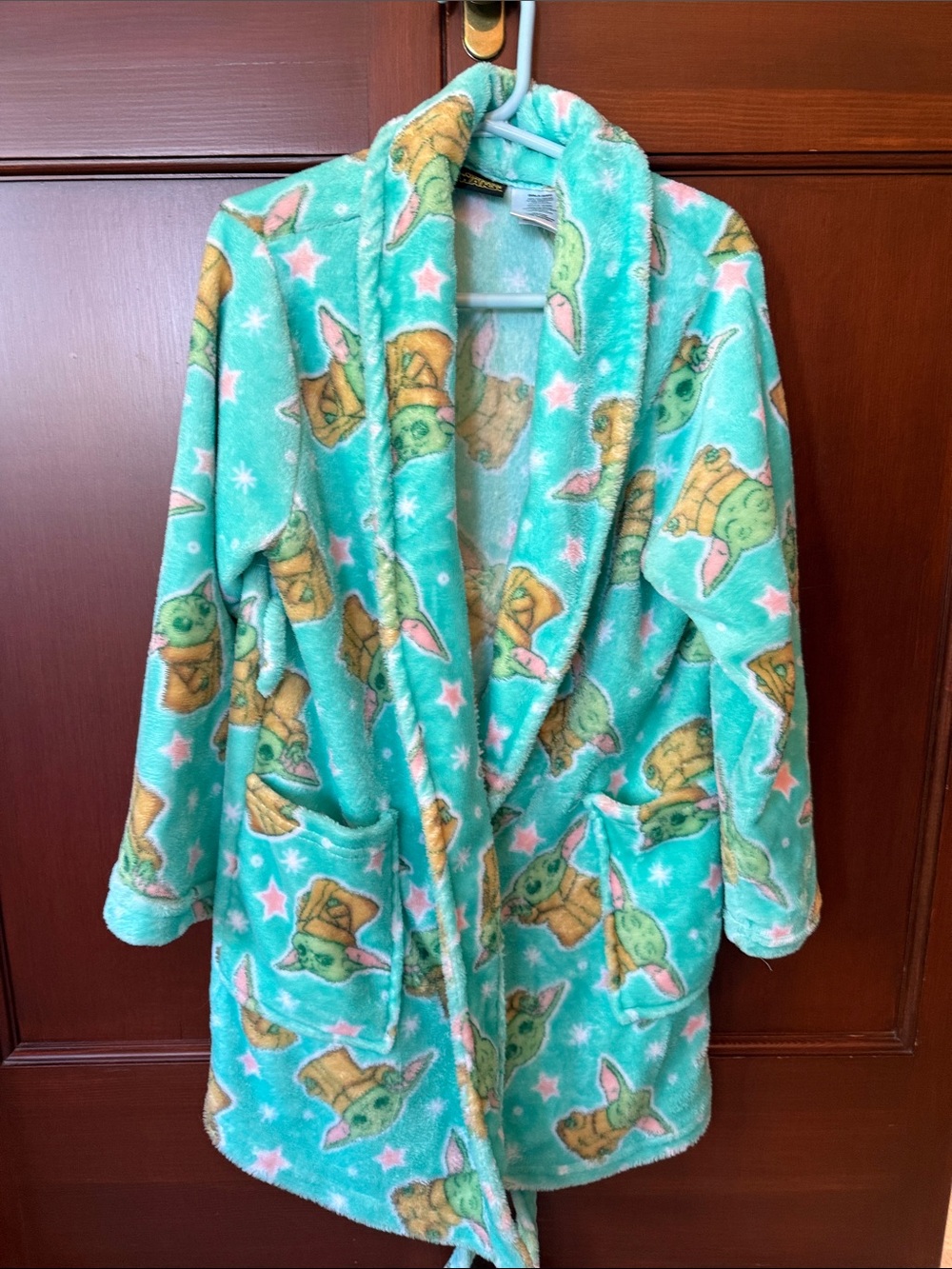 Star Wars Kids Robe - Mint Green with Baby Yoda Print